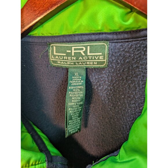 Lauren Ralph Lauren Women’s Active Hi Neck Puffer Coat Green Blue Size XL Fleece - Picture 3 of 6